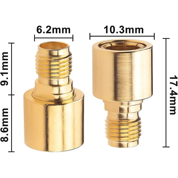 TYFRW-SMA Quick Push-On Adapter DC-12GHz Precision RF Test Connector & Port Saver Gold Plated Rapid Connect for Lab Testing, VNA, Antenna Production Pack of 2(SMA Male to Female)