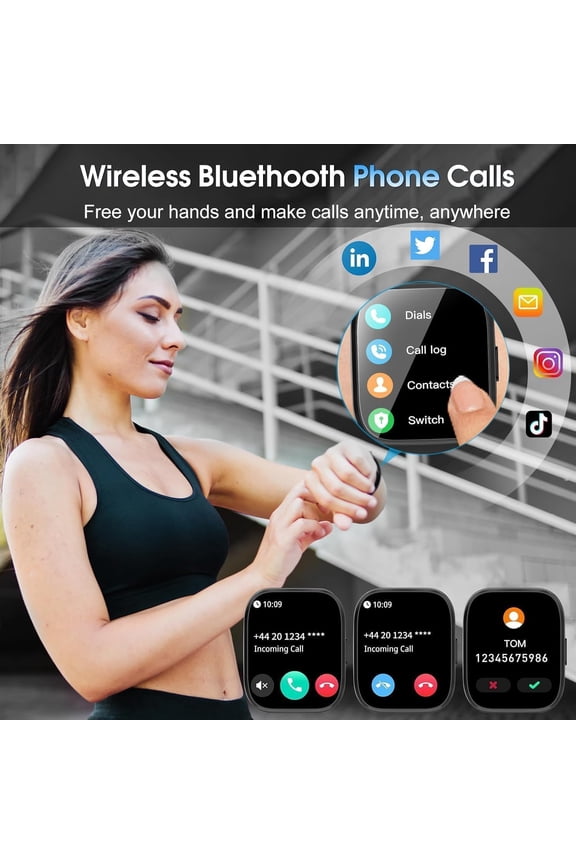 -Smart Watch for Men Women, 1.85" TFT-Touch Screen Smartwatch with Call Function, 112 Sport Modes, Fitness Tracker with 24/7 Heart Rate/Sleep Monitor, IP68 Waterproof, Fitness Watch for Android