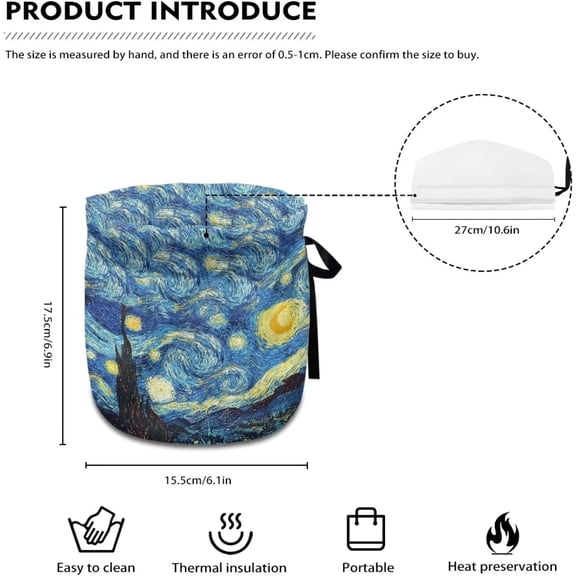 TYFRW-Teapots Dust Cover Insulated Starry Night Print Tea Cozy for Teapot Tea Kettle Cover Breakfast Insulation Lid Warmer Tea Cosy Kitchen Coffee Table Decorative Accessories