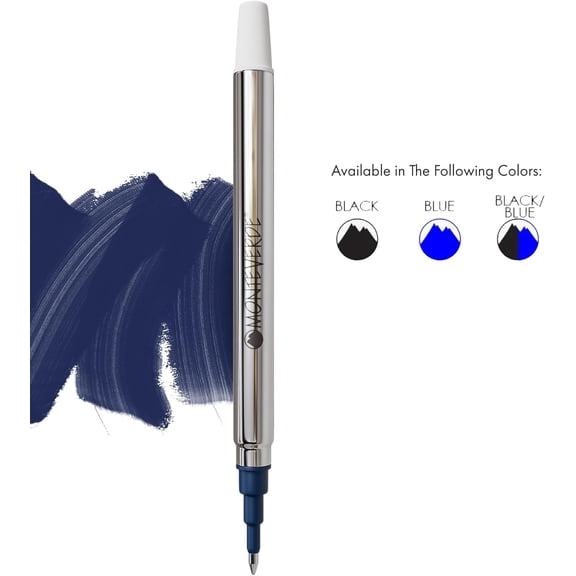 TYFRW-USA Rollerball Refills to Fit Sheaffer & Sailor Pens, Fine Point, Blue/Black, 2-Pack, Dual-Tone Ink for Professional Writing