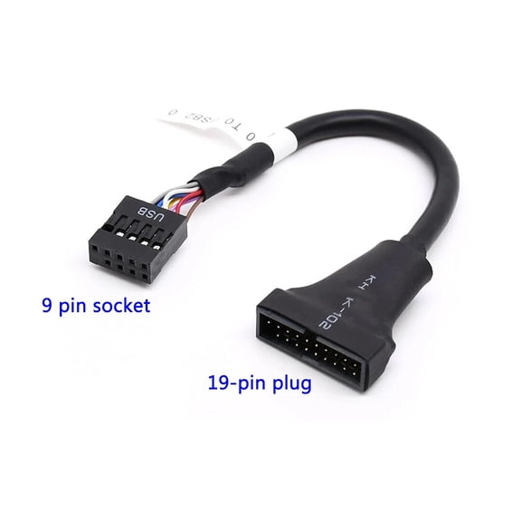 TYFRW-USB 3.0 Header to USB 2.0,USB 3.0 to USB 2.0 Motherboard Adapter Cable, 19Pin USB3.0 Male to 9Pin USB2.0 Female Motherboard Cable Adapter Converter 6 inch/15cm (2-Pack)