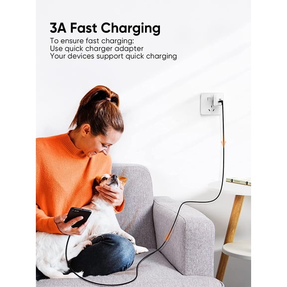 TYFRW-USB C Cable [2pcs 6.6ft], Braided USB-A to USB-C Fast Charging Slim Type C Data Cord for Power Bank, Galaxy S23, iPad Pro iPad mini, iPad Pro,iPhone 15/16,Android Auto/Cellphone