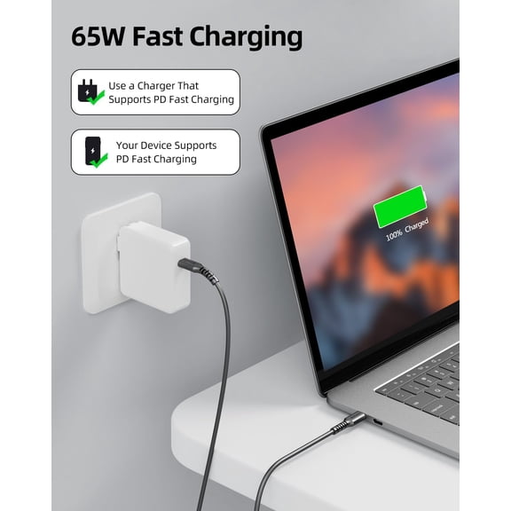 TYFRW-USB C to C Cable Short 1.5FT 3Pack, 20 inch USB-C Charger Cable 65W Fast Charging Cords for iPhone 15/16,Power Bank and USB Type C Devices