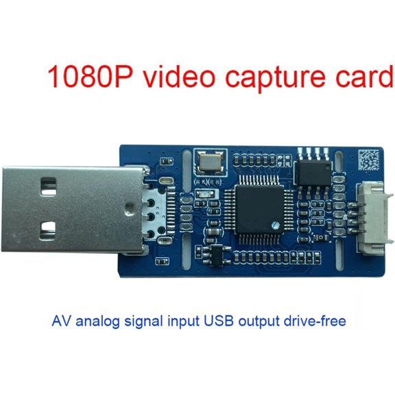 TYFRW-Video Capture Card CVBS/AV to USB Capture Card HD 1080P Graber Driver Free Plug & Play for Windows,Camera for Streaming, Live Broadcasting, Video Conference,Gaming