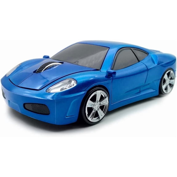 TYFRW-Wireless Car Mouse, 2.4GHz Optical Gaming Mouse Cool Sport Car Wireless Mouse, DPI 1600, 3D - Blue
