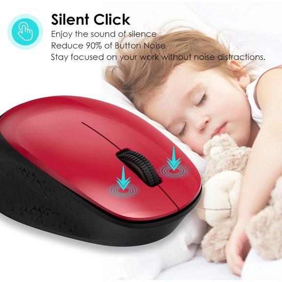 TYFRW-Wireless Mouse for Laptop, 2.4GHz Silent USB Mouse, Slim Optical Mouse with 3 Buttons, 1600 DPI, Works with Windows, Mac, Chrome OS, Linux