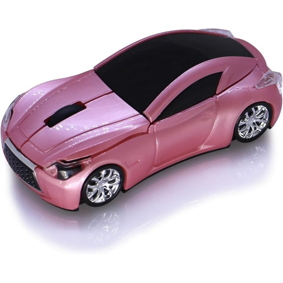 TYFRW-Wireless Sports Car Mouse 3D Optical Mouse 2.4GHz Gaming Mouse for Desktop Laptop Computer Pink