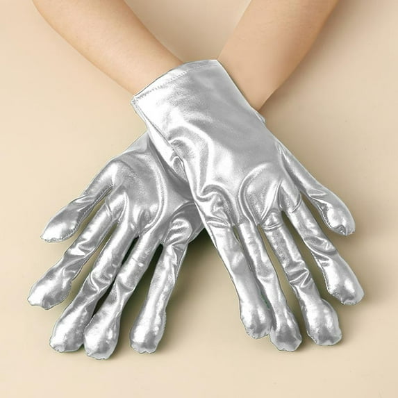 TYGHBN 1 Pair Of Shiny Metallic Spandex Gloves Leather Short Gloves for Holiday Party Party Gloves Mittens Women Ski Gloves Mittens Men Gloves Mittens Women Cold Weather Women Gloves Gloves Mittens