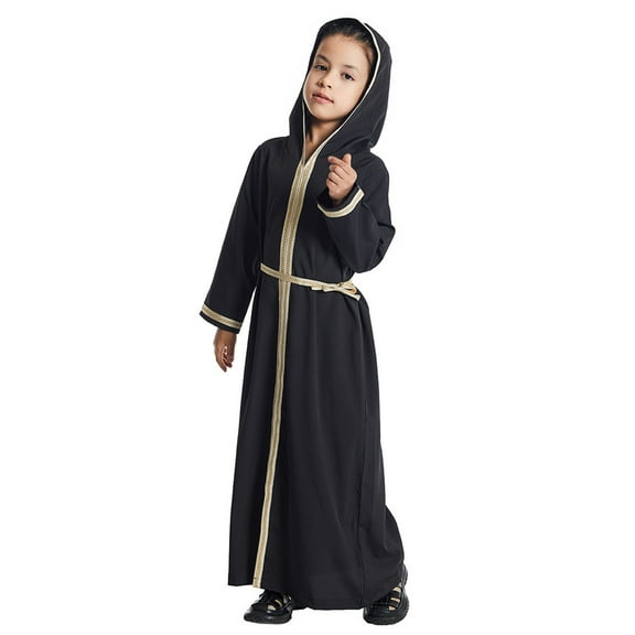 TYGHBN Arabic Long Sleeve Kaftan Robe National Teenage Long Sleeve Embroidered Robe Set Arab Children's Wear Robe Girls down Winter Jacket 5 Coat Coat Girl Size 12 Snow Jacket Winter Coats for Tween