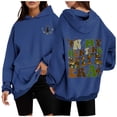 thumbnail image 1 of TYGHBN Autumn Winter Printed Hoodie for Women Large Hooded Hoodie Women Zip up Velour Hoodie Women Hooded Tops Extra Long Hoodies Women Long Tunic Sweaters plus Pullover Sweatshirt Tops for Women, 1 of 6