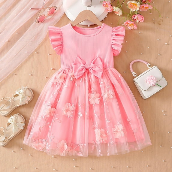 TYGHBN Baby Girl Dresses Spring and Fall Long Sleeve Heart Pattern Patchwork Baby Dress Girls Dresses with Short Sleeves Girl Dress 24 Months Toddler Baby Girl Clothes Fall Baby to Girls Holiday