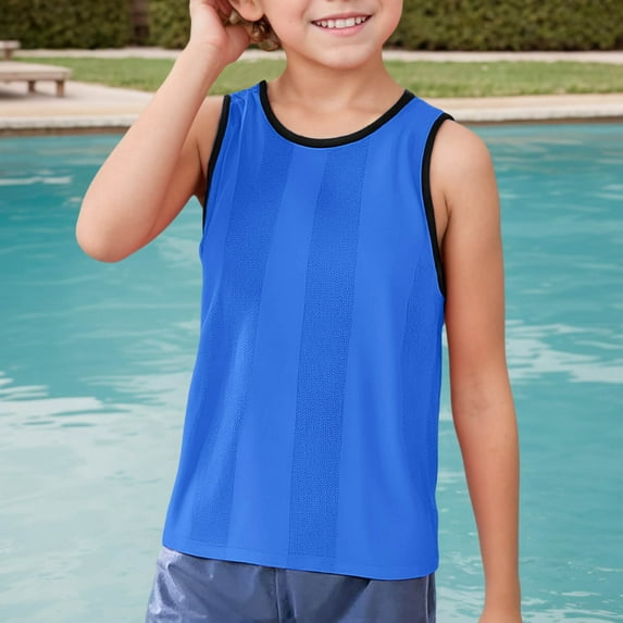 TYGHBN Children Sleeveless Solid Vest Tops Casual Popularity Side Wide Fork Fitness Sports Garment Loose Vest Boy 5 Boy Tee Short Sleeve Tee Shirt 5 11 Big Boys Boys A Shirts Basketball Set Boys Size