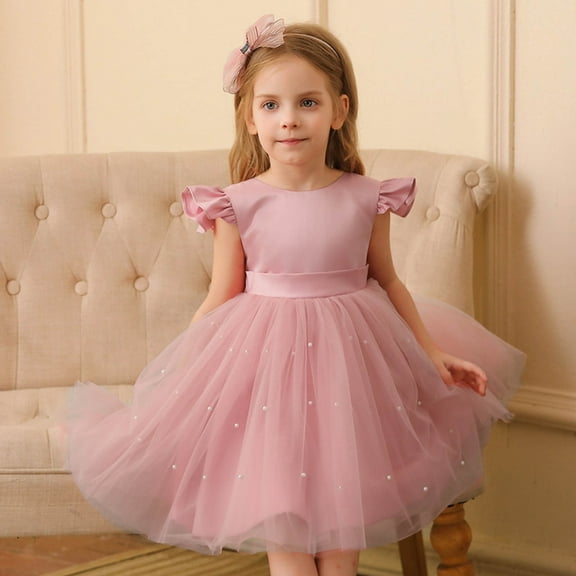 TYGHBN Children's Mesh Dress Dress Stylish Little Girl Dress Dress 10 Long Sleeve Romper for Girls Ballet Dress for Toddler Girls Christmas Dresses for Toddler Girls Dress Size 5 Heart Dresses