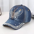 thumbnail image 1 of TYGHBN Custom Rhinestone Denim Baseball Cap for Men and Women Fashionable Sun Hat for Parties and Casual Wear Girls Baseball Hat Large Size Hat Hats for Large Heads Women Dad Hats for Women, 1 of 2