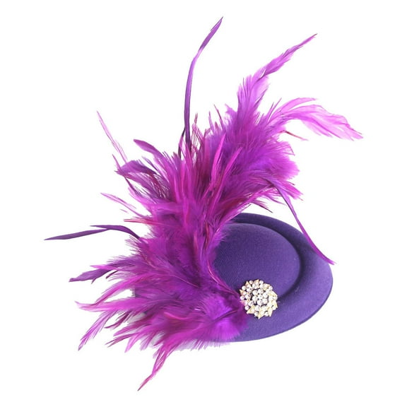 TYGHBN Elegant Vintage French Feather Mini Top Hat Hair Accessory for Bride Bridal Headpiece Fascinator for Weddings and Head Band Men Hair Twister Headbands for Women Mens Headbands for Exercise