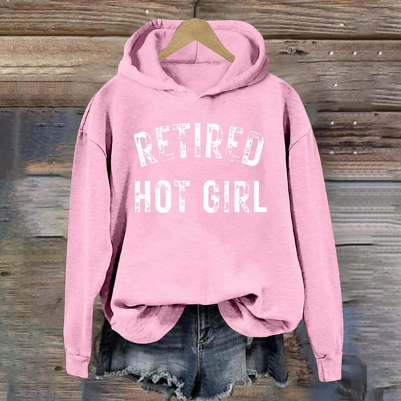 TYGHBN Female Winter Female Retirement Hot Girl T Shirt Lightweight Pullover Top Vintage Print Hoodie Sweatshirt Sweatshirt Jacket Women Pullover Womens Sweatshirt Extra Large Sweatshirt Long Sleeve