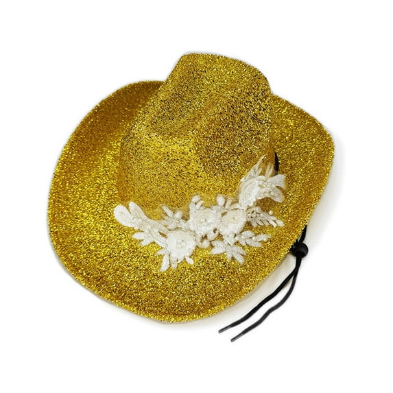 TYGHBN Floral Accessories Cowboy Hat Vintage Disco Style Bowler Hat for Stage Performance Cowboy Hat Candy Womens Cowboy Hat Rhinestone Cowboy Hat Birthday Hats Cowboy Hats for Boys Sombrero Hats