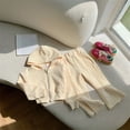 thumbnail image 1 of TYGHBN Girls Clothing Set Fall Knit Long Sleeve Hoodie Zipper Up Sweatshirt and Wide Leg Pants Slouchy Casual Outfits Baby with Headband Skirt Set Juniors Shy Girl Clothes Cute Baby Clothes Big Fit, 1 of 3
