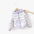 thumbnail image 1 of TYGHBN Girls Metallic Shine Hooded Jacket Packable Warmth Padded Winter Coat 5t Winter Cost Coats for Toddlers Boys Quilt Lined Jacket Boy Jackets Size 6-7 Toddler Jacket Dinosaur Jacket Toddler, 1 of 3