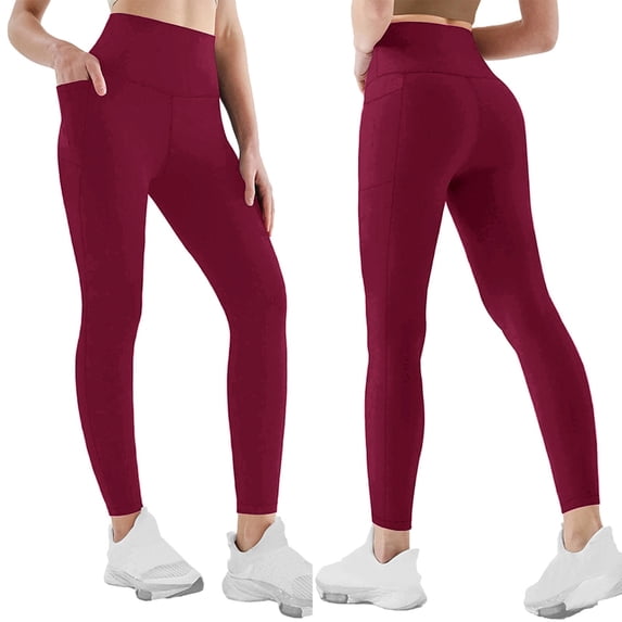 TYGHBN High Waisted Leggings for Women Plus Size Trouser Style Yoga Pants Full Length Soft Workout Leggings with Pockets Cropped Leggings for Women with Pockets Soft Leggings plus Dress Clothes for