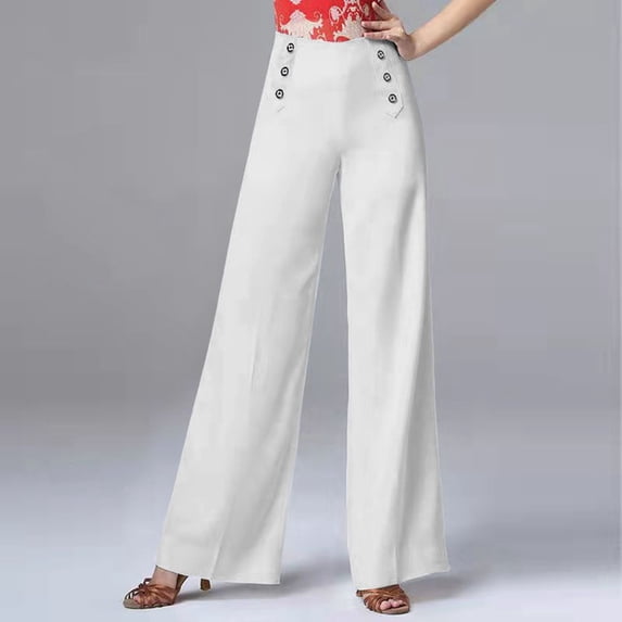 TYGHBN High Waisted New Dance Pants for Women Social Dance Wide Leg Pants and Versatile Dance Pants Pant Jumpsuits for Women Casual Casual Dress Pants for Women with Pockets Womens Pants Casual