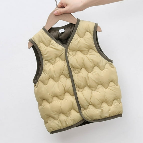 TYGHBN Kids Boys Girls Autumn Winter Solid Color Rounded Neck Coat Warm and Windproof Vest Jacket Star Jacket Girls Girls Ski Sweater Little Coat Cat and Jacket Jacket Girls All Big Girls Ski Coat