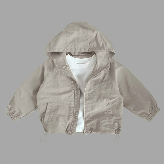 TYGHBN Kids Hooded Zip Up Jacket Windbreaker Boys Girls Lightweight Outdoor Sports Coat for Toddler Children Playground Casual Wear Muscle Top Dry Shirt Toddler Boys Toddler Boy Undershirts N Apparel