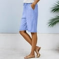 thumbnail image 1 of TYGHBN Knee Length Sweat Shorts for Women Summer Cozy Loose Drawstring Waist Running Short Pants Athletic Pleated Pants for Women Business Casual Casual Linen Pants for Women plus Size Pants Women, 1 of 5