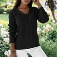 thumbnail image 1 of TYGHBN Ladies Autumn and Winter Long Sleeve Solid Color V Neck Slim Fit Fashion Knitted Pullover Sweater Top Chain Knit Sweater for Men Mint Cropped Sweatshirt Zip up Sweaters Soft Front Zip, 1 of 8