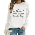 thumbnail image 1 of TYGHBN Ladies Fashion Leisure Pure Color Loose Long Sleeved Printed Letters Round Collar Lined Pullover Women 2t Zip up Hoodie Girl Comfy Sweatshirt for Women Fall Jackets Women Athletic Jacket with, 1 of 3