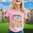 thumbnail image 1 of TYGHBN Ladies' Fashionable Back To School Printed Short Sleeve Round Neck T Shirt Extra Long Sleeve Ladies Workout Work Out Shirt Long Sleeve Big Shirt Plain Casual T Shirts for Women Womens Loose, 1 of 3