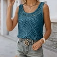 thumbnail image 1 of TYGHBN Ladies' Knitted Sweater Sweater Vest Openwork Sleeveless Summer Bohemian Top Low Round Neck Pullover Apparel Women Tops Adjustable Camisoles for Women Fitted Top Women Strap Shirts Women, 1 of 3