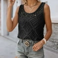 thumbnail image 1 of TYGHBN Ladies' Knitted Sweater Sweater Vest Openwork Sleeveless Summer Bohemian Top Low Round Neck Pullover and Top Leather Tube Top Slim Fit Top Women 4x Tops Shirts with Lace for Women Graphic Top, 1 of 3