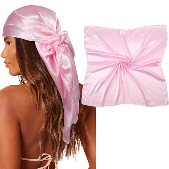 TYGHBN Large Square Satin Head Scarf Silk Hair Scarf Square Hair Bandanas Large Scarf Sleeping Head Wraps for Women Hat for Men French Wool Hat 70s Hats Men Men Hat for Girls 6 to 10 Dressy Hats for