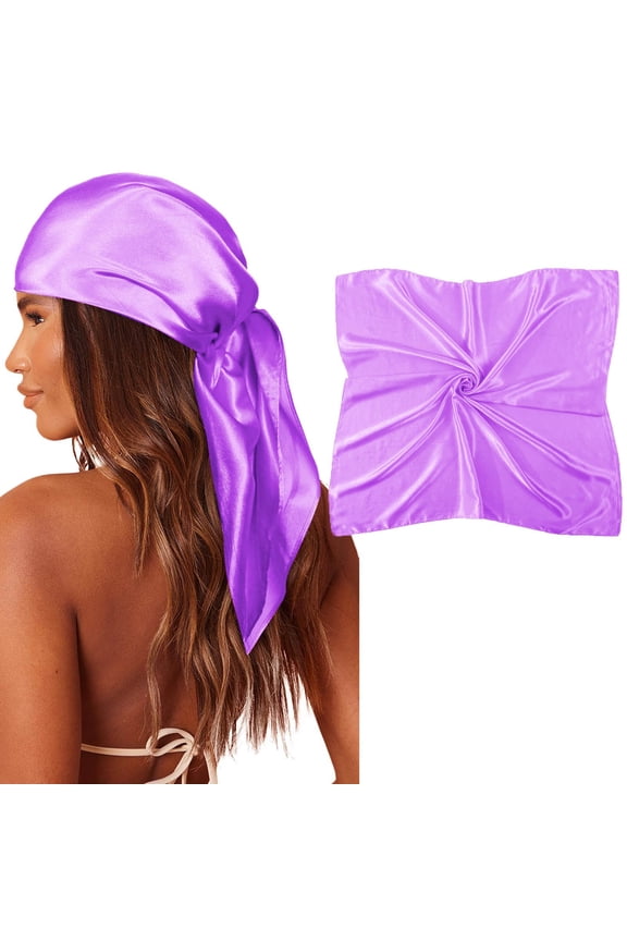 Large Square Satin Head Scarf Silk Hair Scarf Square Hair Bandanas Large Scarf Sleeping Head Wraps for Women Hat for Men French Wool Hat 70s Hats Men Men Hat for Girls 6 to 10 Dressy Hats for