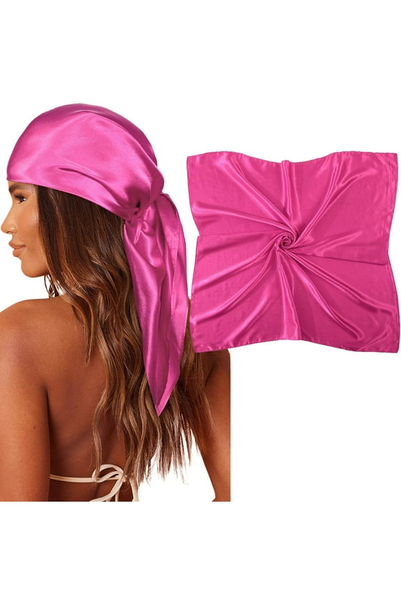 Large Square Satin Head Scarf Silk Hair Scarf Square Hair Bandanas Large Scarf Sleeping Head Wraps for Women Womens for Winter Fancy Sock Hats Colorful Fedora Hats Women Ladies Summer French