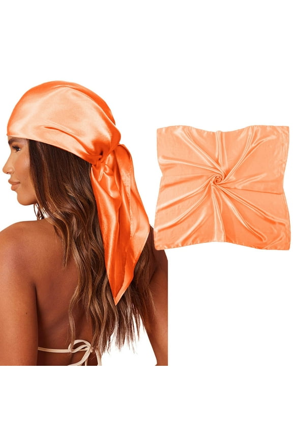 Large Square Satin Head Scarf Silk Hair Scarf Square Hair Bandanas Large Scarf Sleeping Head Wraps for Women Womens for Winter Fancy Sock Hats Colorful Fedora Hats Women Ladies Summer French
