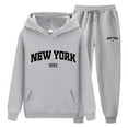 thumbnail image 1 of TYGHBN Letter Print Hoodie and Sweatpants Set for Couples Unisex New York Theme Casual Wear Comfortable & Stylish Tracksuit with Womens Athletic Pullover Hoodies Women Hooded Pullover Sweatshirt, 1 of 3