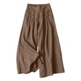 thumbnail image 1 of TYGHBN and Linen Wide Leg Pants Skirt Pants for Women with A Loose and Semi Elastic Fit High Waist Effect Cropped Pants Pants Women Casual Linen Women's Pants for Work Casual Women Pants Casual Work, 1 of 5