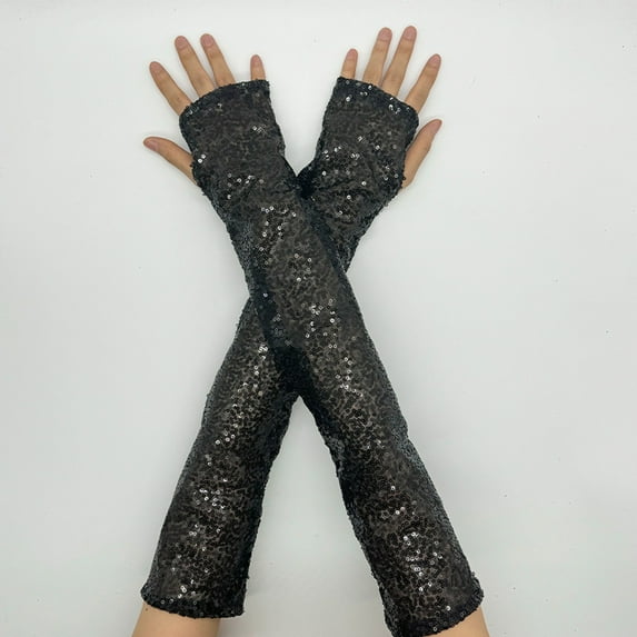 TYGHBN Long Fingerless Sequins Reflective Gloves Gloves Stage Gloves Nightclub Gloves Mittens for Women Cold Weather Heated Winter Gloves Mittens Men Winter Warm Gloves Mittens for Women Cold Weather