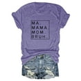 thumbnail image 1 of TYGHBN Loose Fit MA Mama Mom Bruh Letter Print Short Sleeve T Shirt Women's Athletic Tops Casual V Neck Women Womens Bulk Stripped Shirts for Women Loose Workout Shirts Women Tech Shirt Women S Tops, 1 of 3