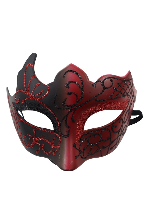 Male and Female Makeup Dance Face Guard Painted with Gold Powder Cornered Half Face Carnival Party Face Guard