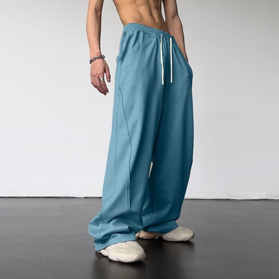 TYGHBN Men's and Women's Retro High Waist Wide Leg Sports Pants Summer High Street Design Loose Straight Casual Hiphop Sweatpants Womens High Waist Trousers Womens Pants Casual Trouser Women Pants