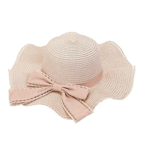 TYGHBN New Women Ladies and Gentlemens Summer Wide Brim Straw Hat Floppy Beach Cap Senior Visor Women Fedora Women Hair Hat Girls Pool Hat Beaches Hats Foldable Floppy Hat Deaconess Hat Field Hat