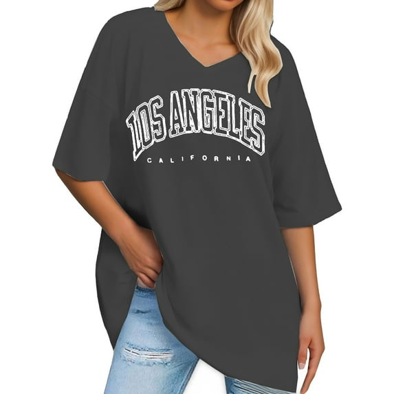 TYGHBN Oversize T Shirt Women's Print Short Sleeve Round Neck Vintage V Neck Tops Casual Loose Basic Summer Tee Shirts Blouse Ladies Linen Blouses Chiffon Shirt Dresses for Women Flower Puff Sleeve