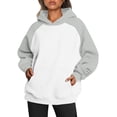 thumbnail image 1 of TYGHBN Oversized Hoodies for Women Pullover Sweatshirt Teen Girls Raglan Sleeve Hoodie Woman Sweatshirts Hoodies Sweatshirts for Women with Hoodie Zip up Drawstring Sweatshirt Snap Button Pullover, 1 of 6