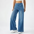 thumbnail image 1 of TYGHBN Pants for Women Pants for Women Work Casual High Waist Women's Pants Casual Trouser Pull On Wide Leg Jeans for Women High Waisted Stretchy Baggy Straight Leg Jeans Denim Pants, 1 of 5