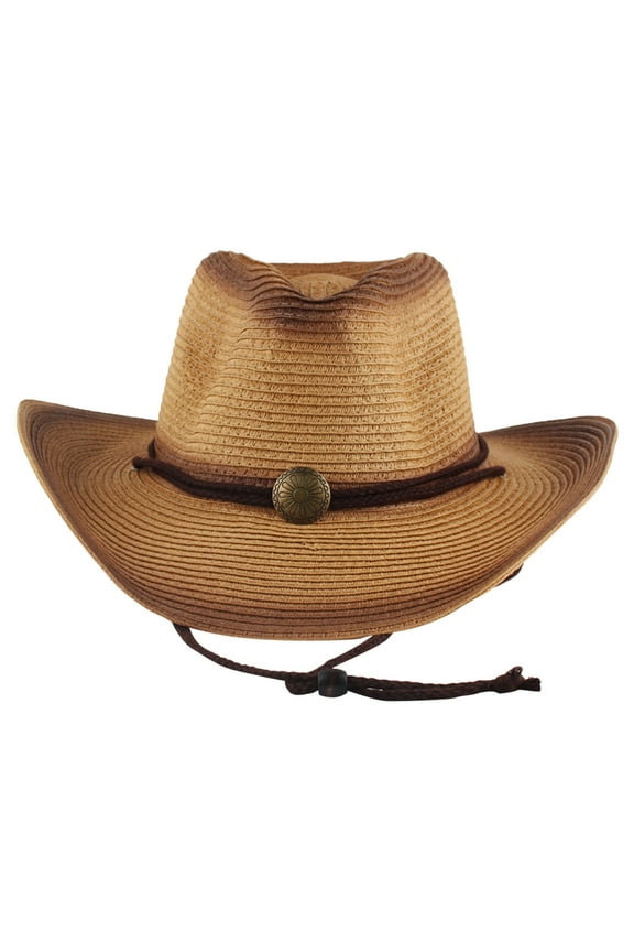 Retro Western Cowboy Straw Hat Outdoor Curved Rim Visor Hat Jazz Hat Rdr2 Merchandise Clothes Cowboy Hats Cow Print Earrings for Women Party Hats for Women Leather Hat Strap Fedora Hats Size