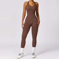 thumbnail image 1 of TYGHBN Seamless Knitted Yoga Suit Backless Hollowed Out Long Pants Tight Fitting Jumpsuit for Women Sports Bra Yoga Pants Set Women Pants Suits Yoga Wheel Set with Bag Yoga Scrub Set plus Size Yoga, 1 of 5