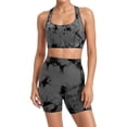 thumbnail image 1 of TYGHBN Seamless Tie Dye Crossback Sports Bra and High Waist Peach Yoga Shorts Set Yoga Suits for Women Yoga Mat and Weights Set Wide Leg Pants Yoga Wear for Women Full Set Padded Yoga Top Set Womens, 1 of 4